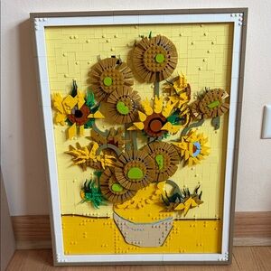Lego Sunflower Art in Yellow and Brown